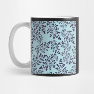 Hedgerow ferns on soft blue. Mug